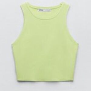 Zara Light Green Knit Crop Top